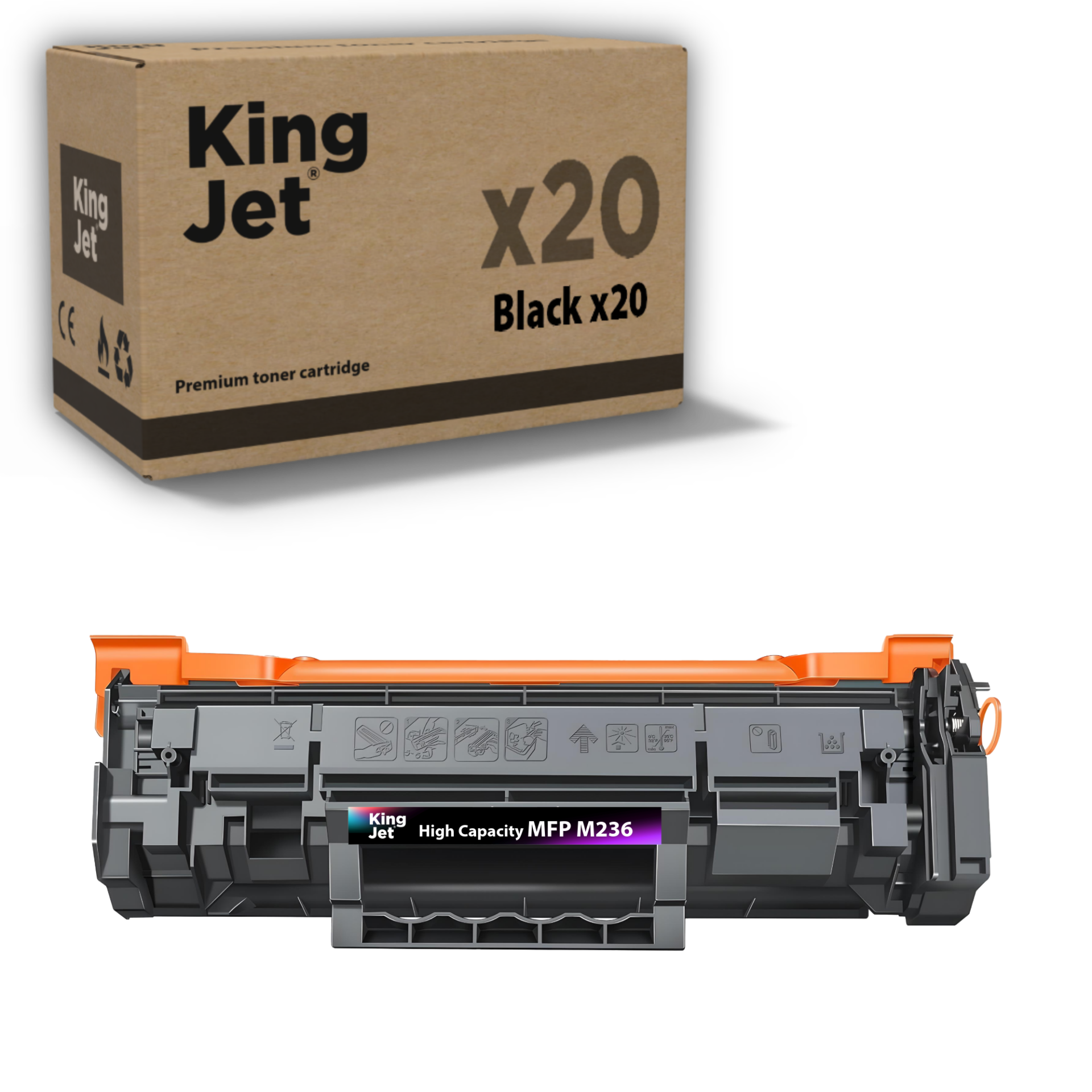 Kingjet Hp Uyumlu (136X) W1360X Standart Kapasiteli (20'li Paket) Muadil Toner Çipli | MFP M236