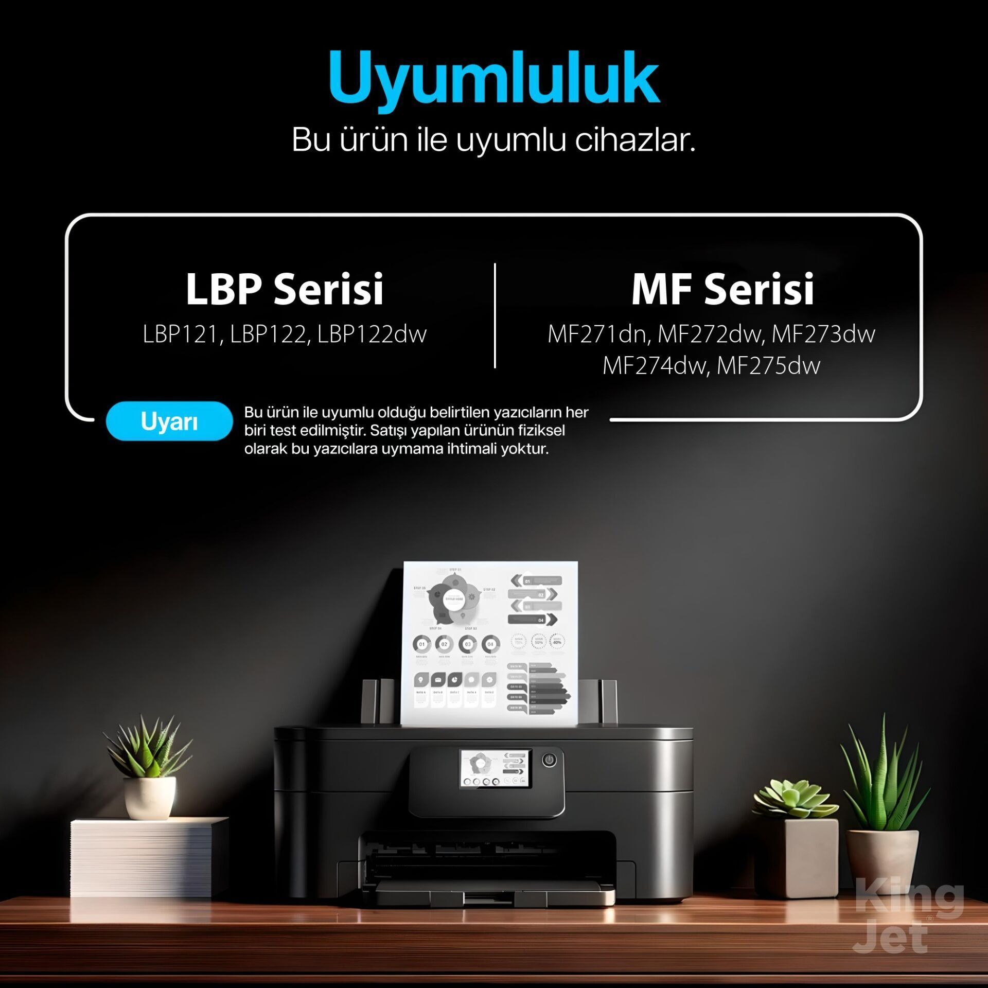 Kingjet Canon Uyumlu MF273dw Standart Kapasiteli (4'lü Paket) Muadil Toner Çipli | 071 / CRG-071