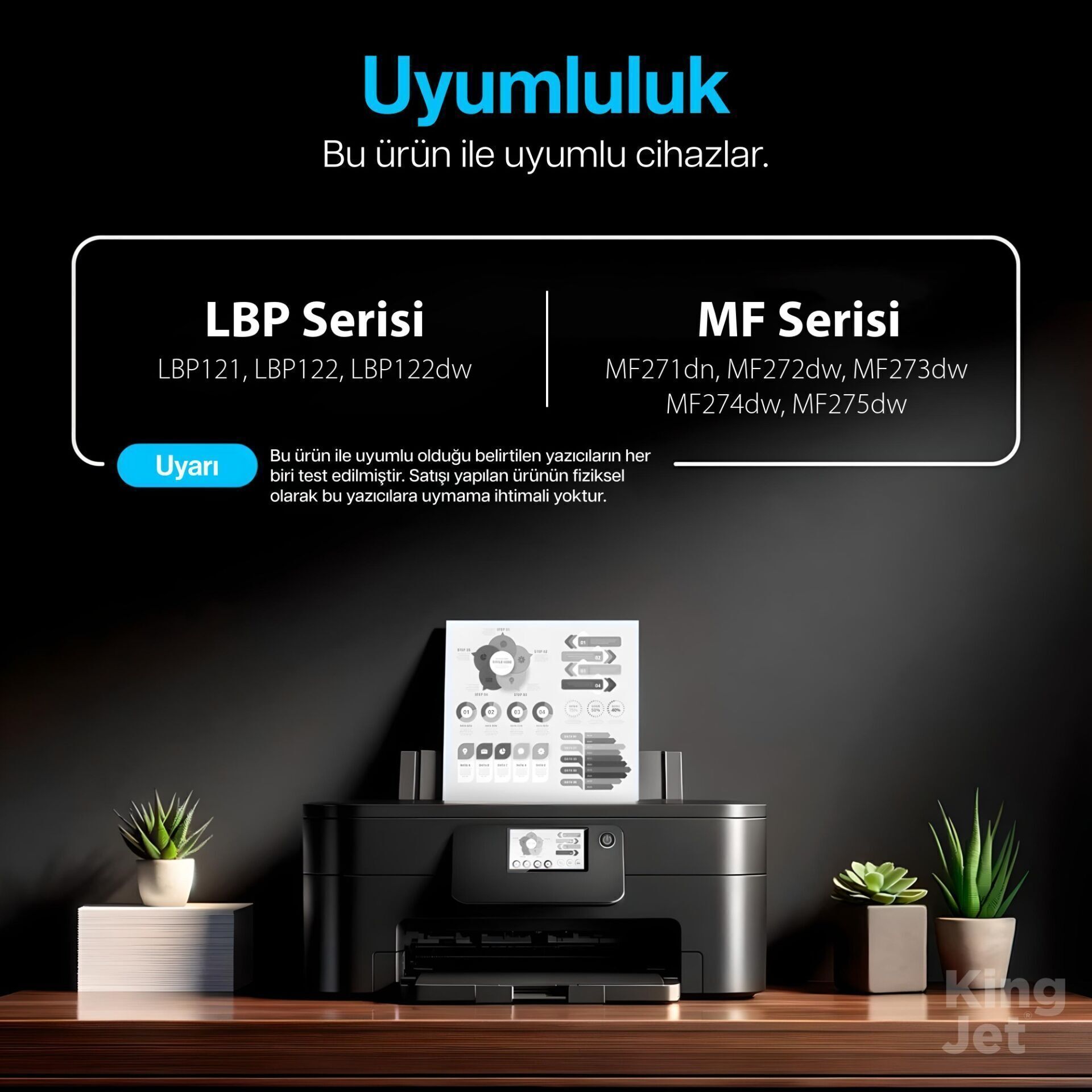 Kingjet Canon Uyumlu MF275dw Standart Kapasiteli (20'li Paket) Muadil Toner Çipli | 071 / CRG-071