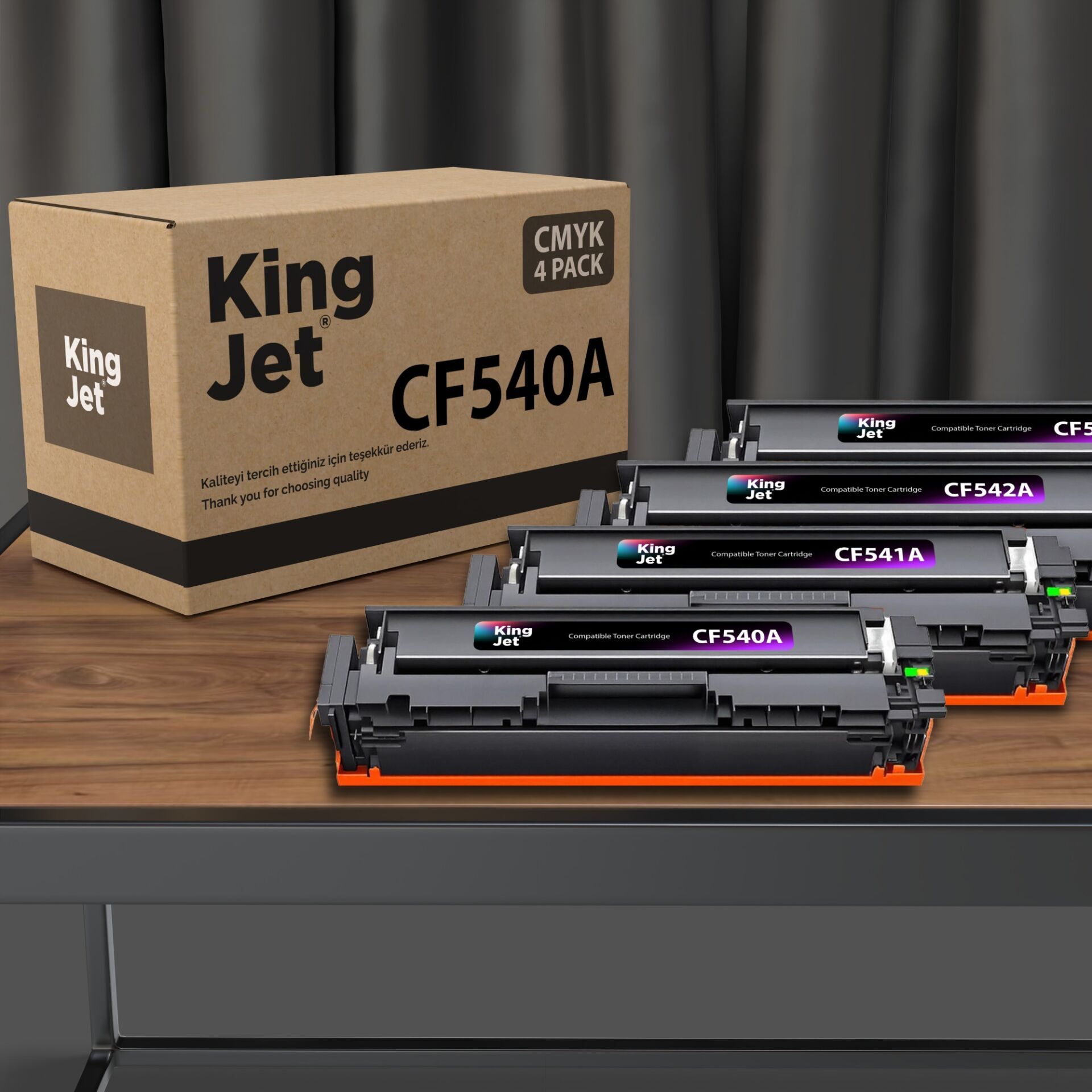 Kingjet Hp Uyumlu CF540A Standart Kapasiteli 4 Renk (Takım) Muadil Toner Çipli | MFP M281fw Uyumlu