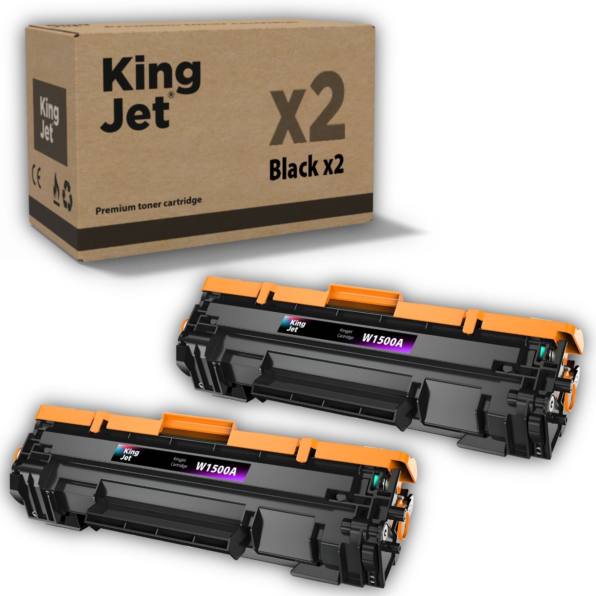 Kingjet HP Uyumlu (150A) W1500A Standart Kapasiteli (2'li Paket) Muadil Toner Çipli | Pro MFP M141a