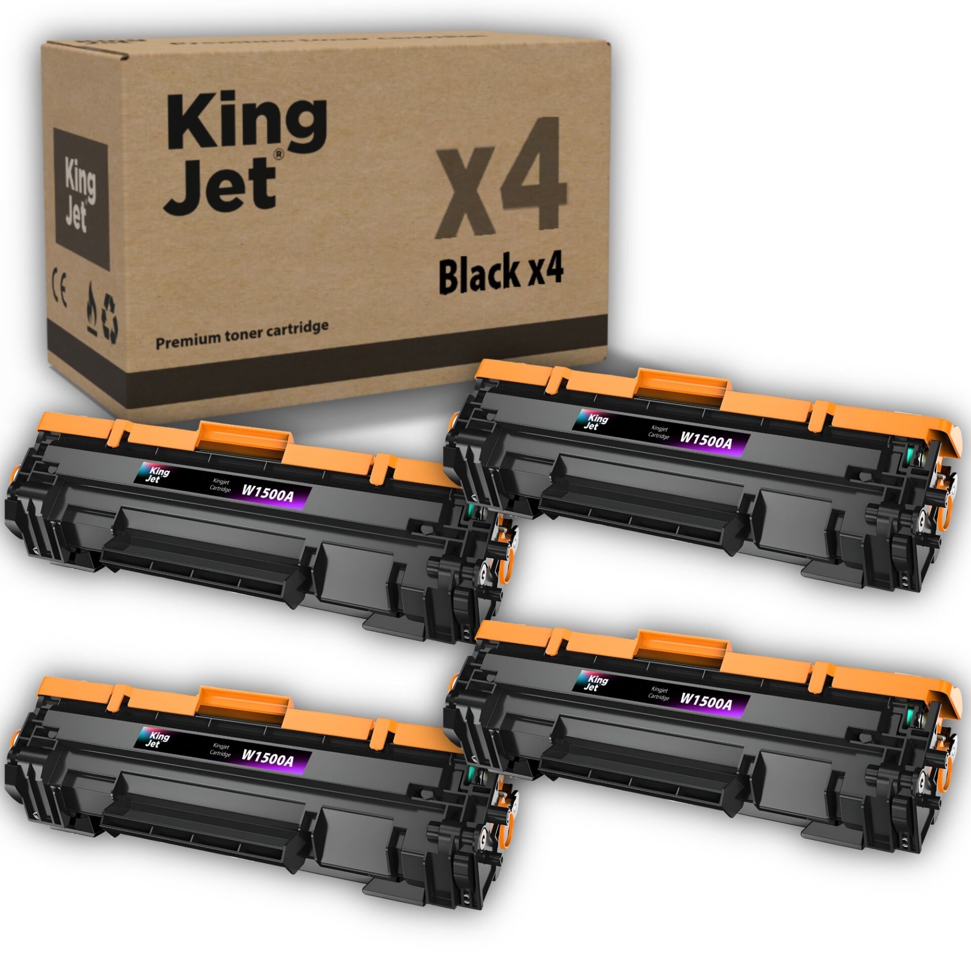 Kingjet HP Uyumlu (150A) W1500A Standart Kapasiteli (4'lü Paket) Muadil Toner Çipli | LaserJet Pro M111a