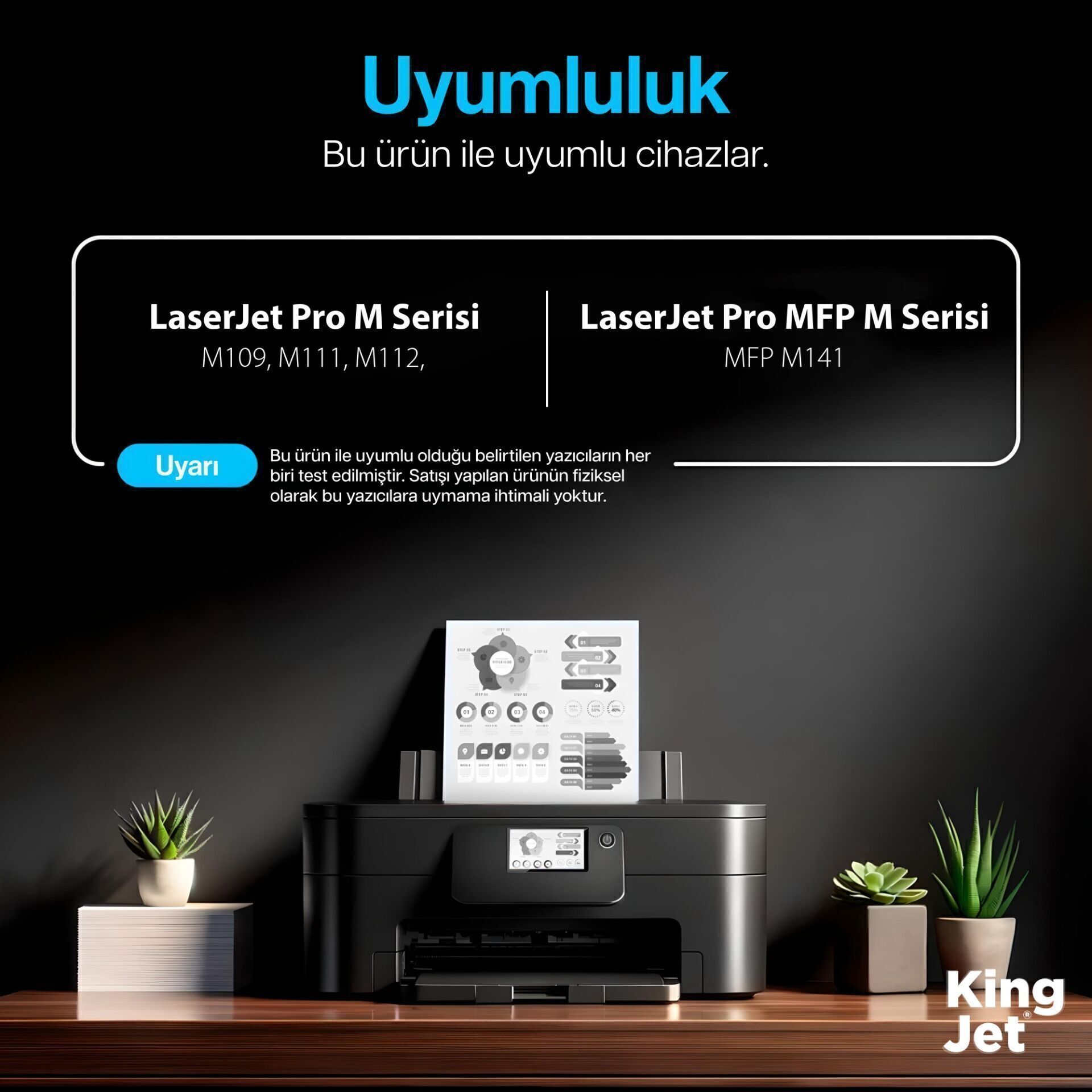 Kingjet HP Uyumlu (150A) W1500A Standart Kapasiteli (10'lu Paket) Muadil Toner Çipli | Pro MFP M141w