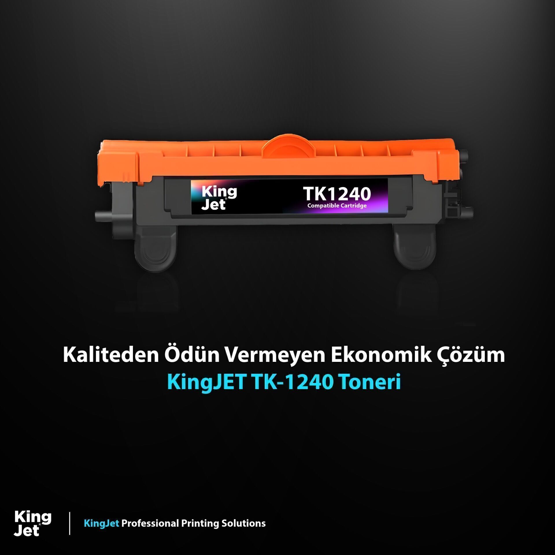 Kingjet Kyocera Uyumlu TK-1240 2'li Paket | Ecosys MA2000w, MA2001w Muadil Toner