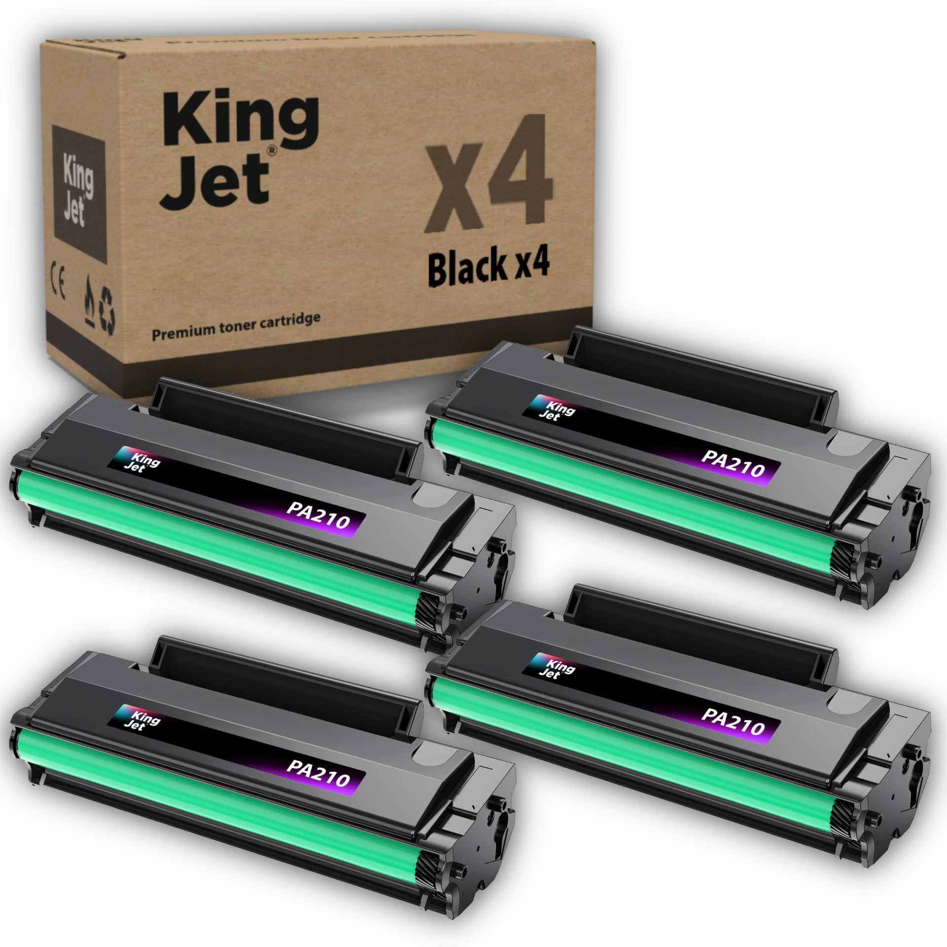 Kingjet Pantum PA-210 Uyumlu Standart Kapasiteli (4'lü Paket) Çipli Muadil Toner | M6500 Uyumlu Toner