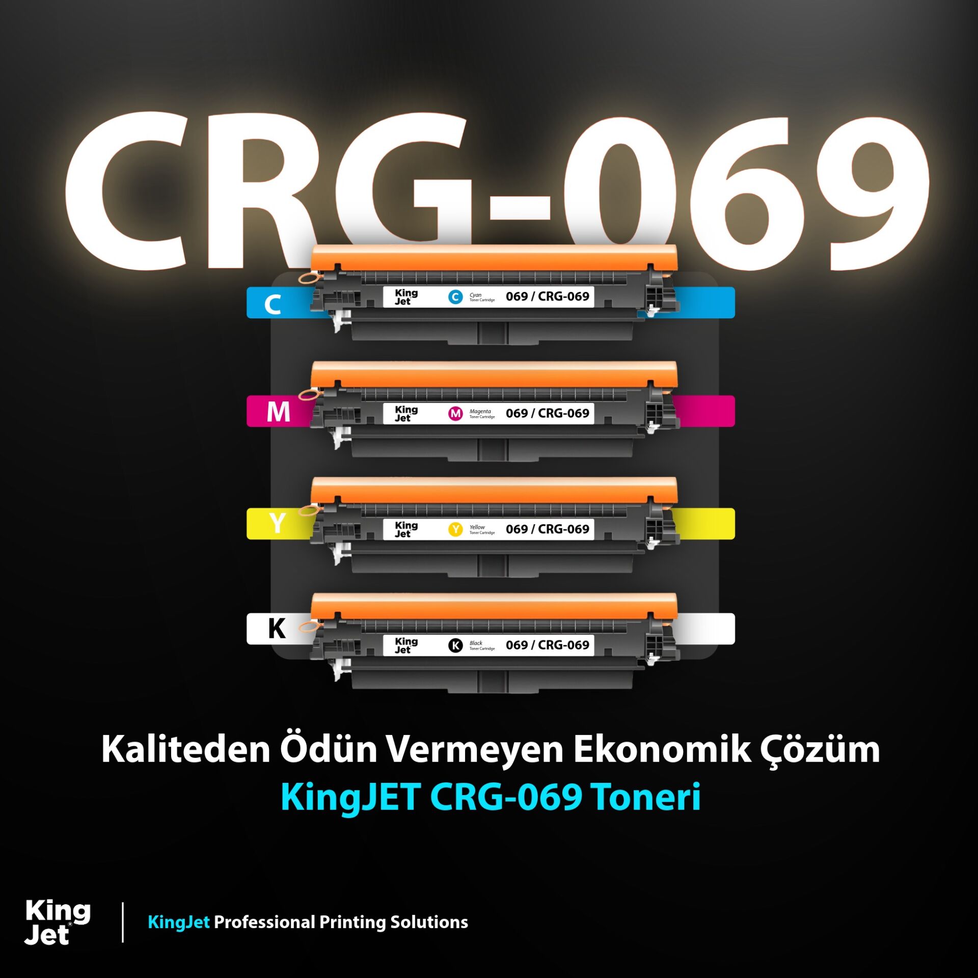 Kingjet Canon Uyumlu (069) CRG-069 Standart Kapasiteli Muadil Toner Çipli | LBP673, MF752, MF754
