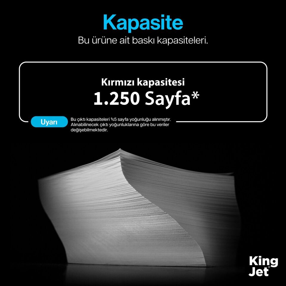 Baskı Kapasitesi 1.250 Sayfa