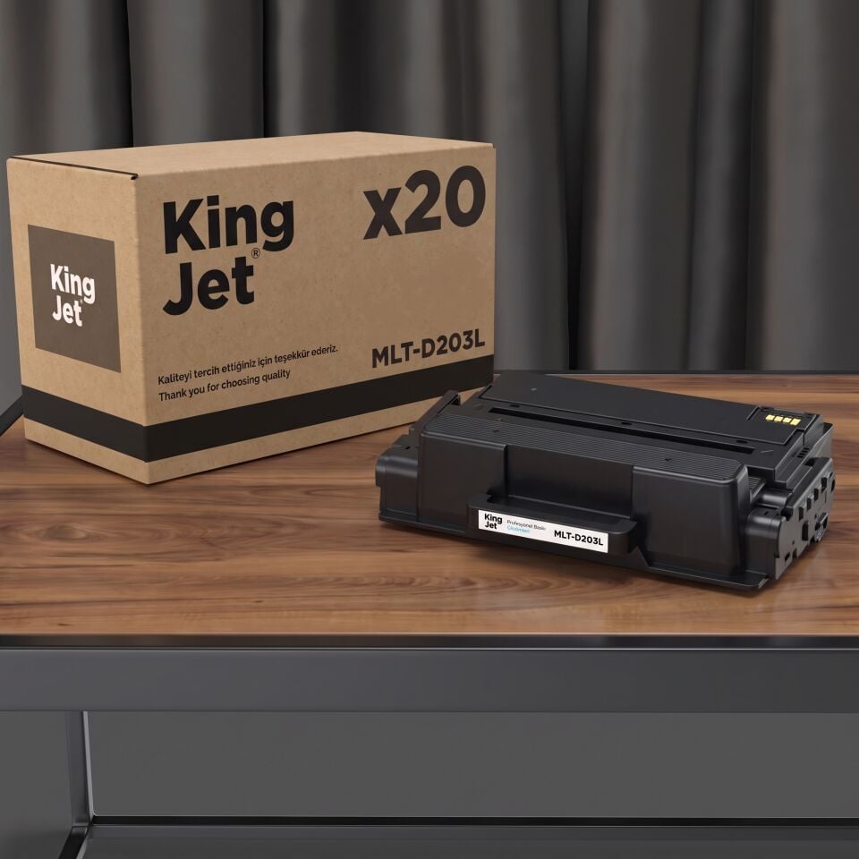 KingJET Samsung Uyumlu MLT-D203L Yüksek Kapasiteli (20'li Paket) Çipli Muadil Toner