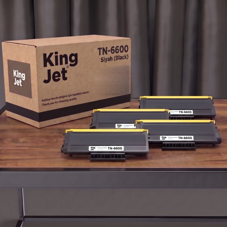 KingJET Brother Uyumlu TN-6600 Standart Kapasiteli (4'lü Paket) Muadil Toner | MFC-9660