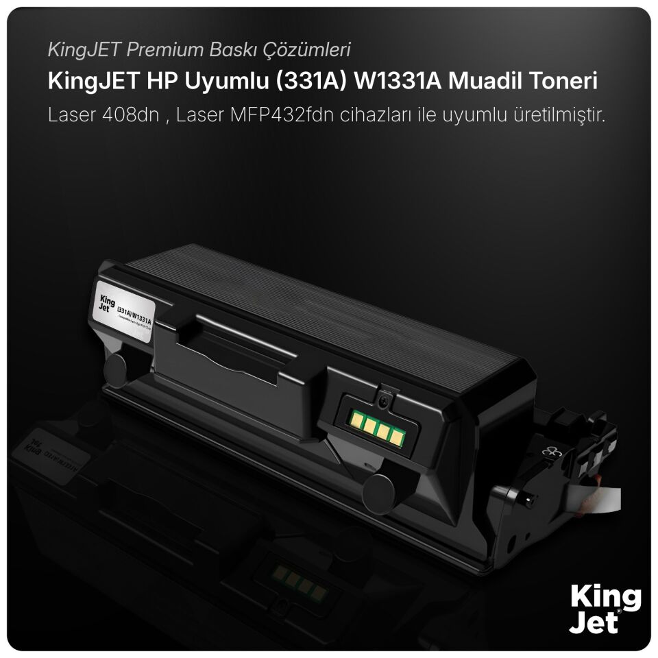 KingJET HP Uyumlu (331A) W1331A Standart Kapasiteli (4'lü Paket) Çipli Muadil Toneri