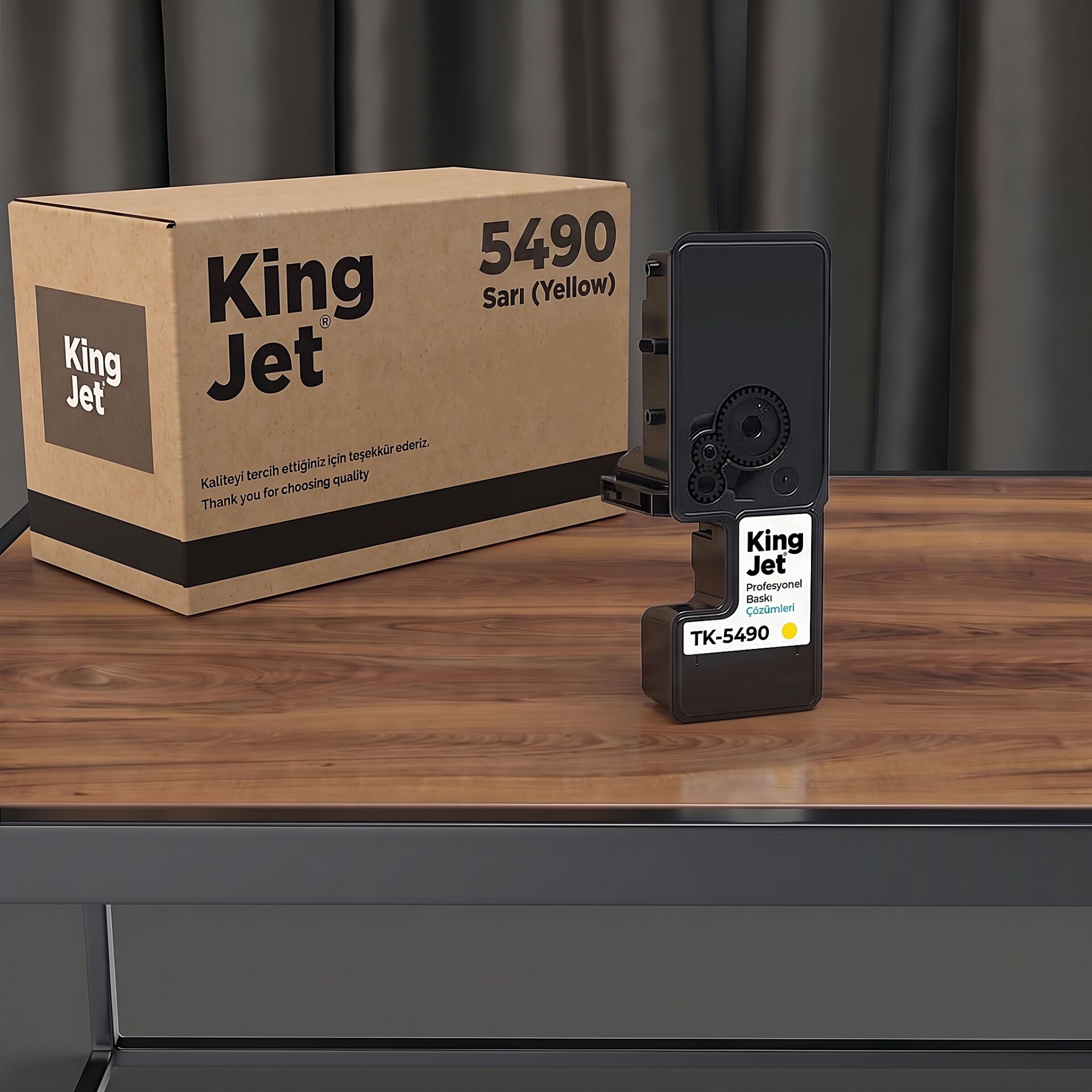KingJET Kyocera TK-5490Y Sarı Çipli Muadil Toner