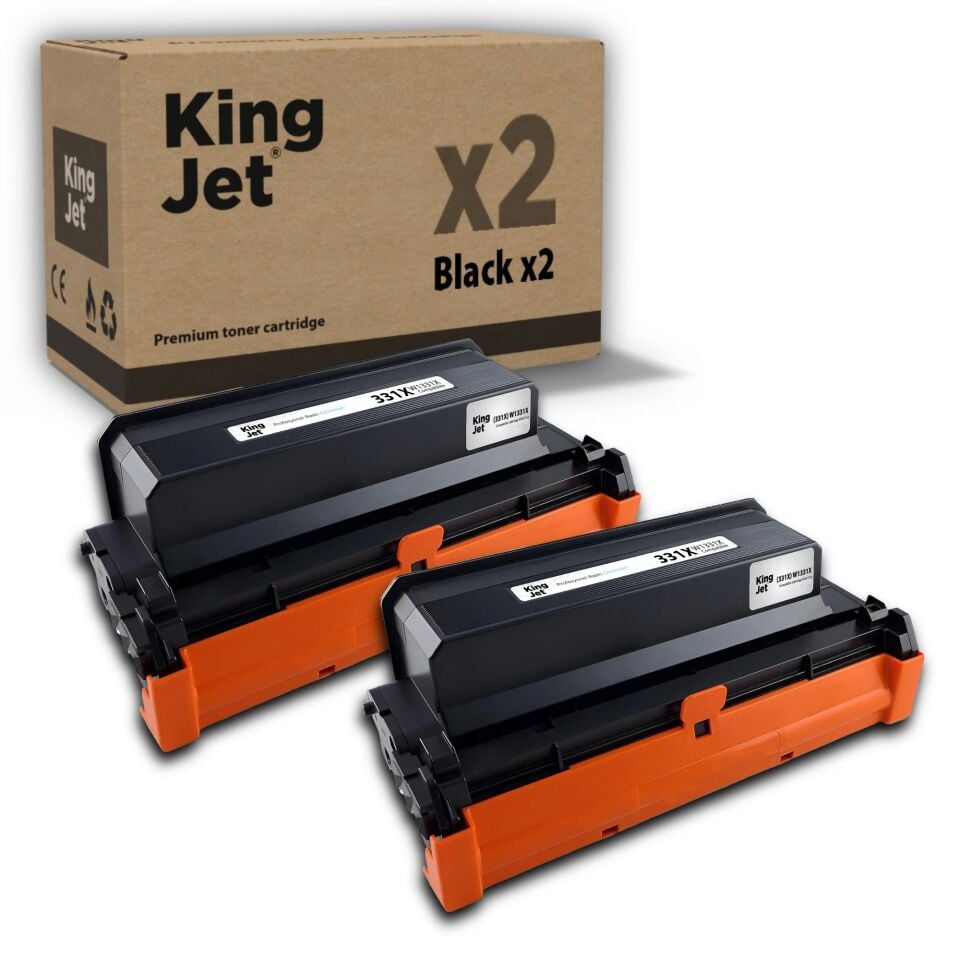 KingJET HP Uyumlu (331X) W1331X Yüksek Kapasiteli (2'li Paket) Çipli Muadil Toner | M408dn
