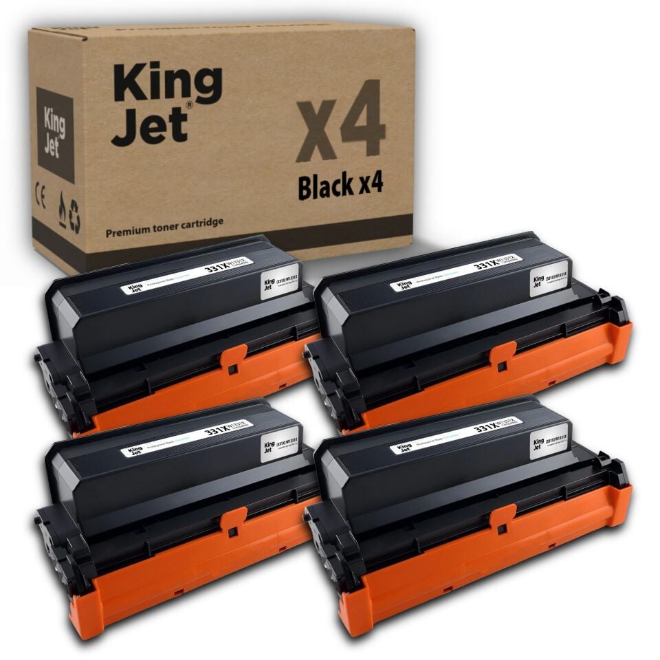 KingJET HP Uyumlu (331X) W1331X Yüksek Kapasiteli (4'lü Paket) Çipli Muadil Toner | MFP M432fdn