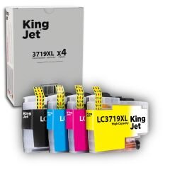 KingJET Brother Uyumlu MFC-J2330DW Yüksek Kapasiteli 4 Renk (Takım) Çipli Muadil Kartuş | LC3719XL