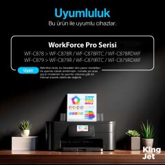 KingJET Epson Uyumlu WF-C878RDWF Standart Kapasiteli 4 Renk (Takım) Çipli Muadil Kartuş | T05A1