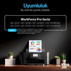 KingJET Epson Uyumlu WF-C879RTC Standart Kapasiteli 4 Renk (Takım) Çipli Muadil Kartuş | T05A1