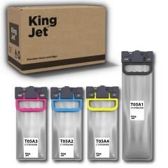 KingJET Epson Uyumlu WF-C879RDWF Standart Kapasiteli 4 Renk (Takım) Çipli Muadil Kartuş | T05A1