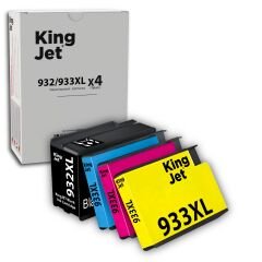 KingJET HP OfficeJet Pro 7510 Uyumlu Yüksek Kapasiteli 4 Renk (Takım) Çipli Muadil Kartuş