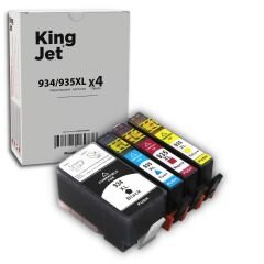 KingJET HP OfficeJet 6835 Uyumlu Yüksek Kapasiteli 4 Renk (Takım) Çipli Muadil Kartuş