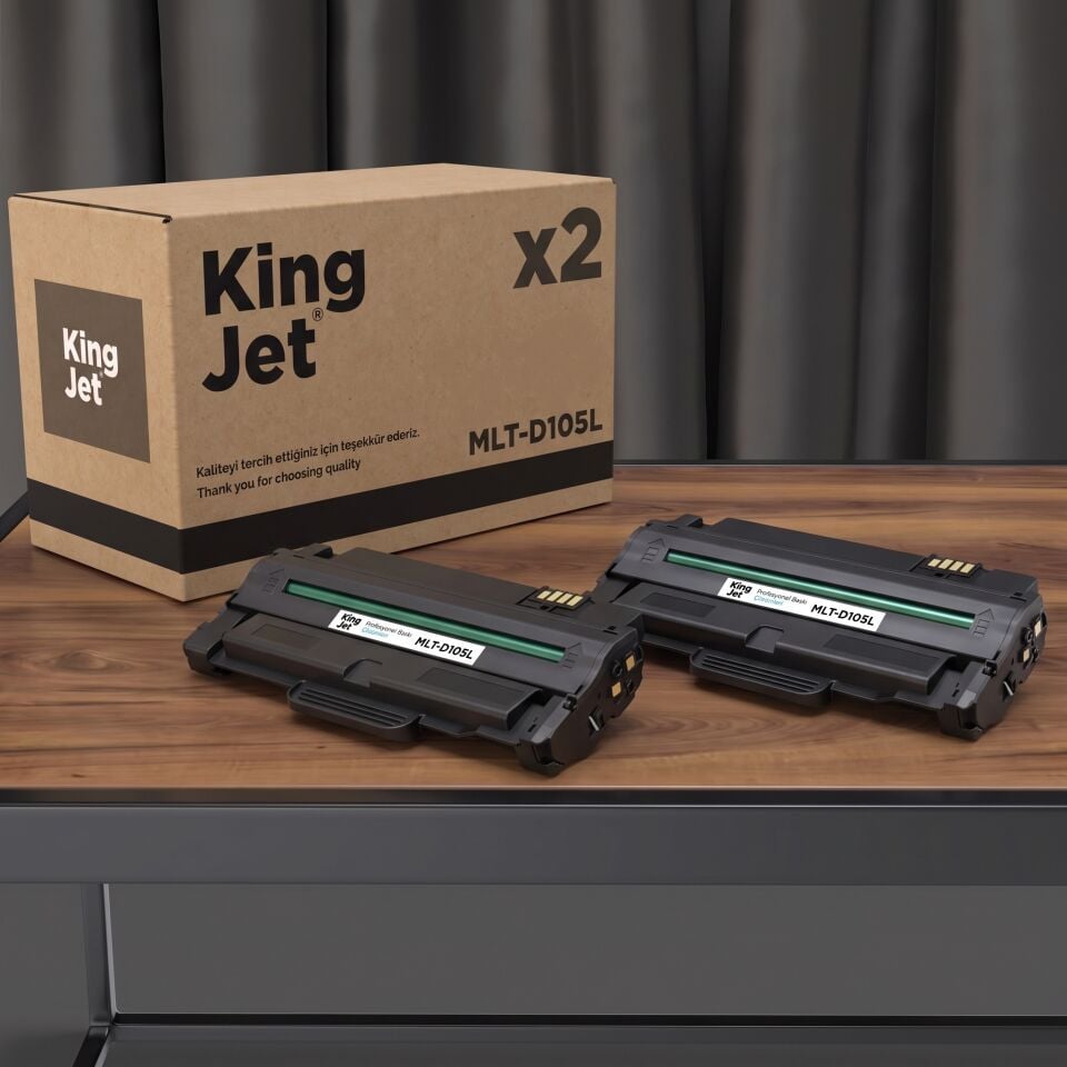 KingJET Samsung Uyumlu MLT-D105L Yüksek Kapasiteli (2'li Paket) Çipli Muadil Toner | SCX-4625FN
