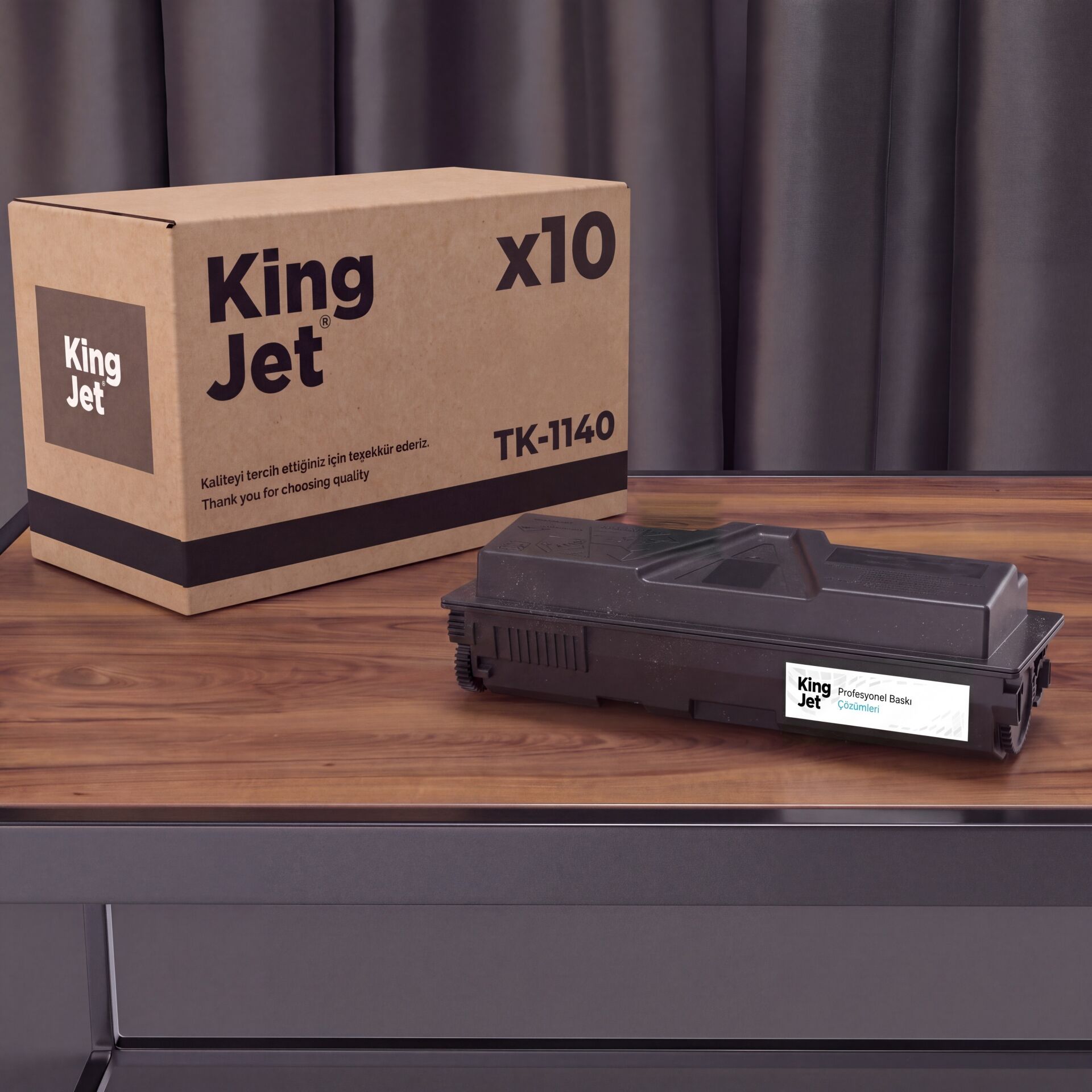 KingJET Kyocera Uyumlu TK-1140 Standart Kapasiteli (10'lu Paket) Çipli Muadil Toner | ECOSYS M2535dn