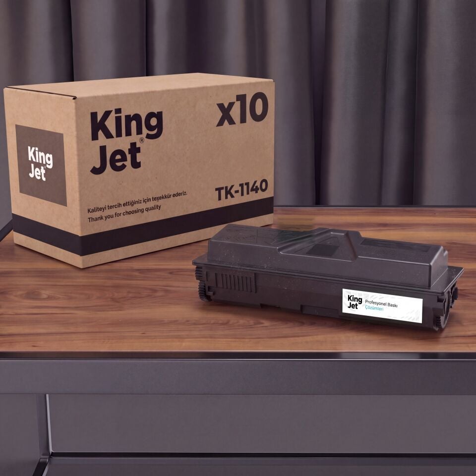 KingJET Kyocera Uyumlu TK-1140 Standart Kapasiteli (10'lu Paket) Çipli Muadil Toner | ECOSYS M2535dn