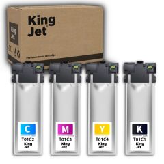 KingJET Epson Uyumlu WF-C5790 Yüksek Kapasiteli 4 Renk (Takım) Çipli Muadil Kartuş | T9451XL