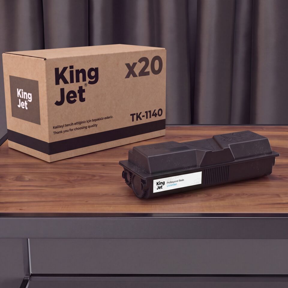 KingJET Kyocera Uyumlu TK-1140 Standart Kapasiteli (20'li Paket) Çipli Muadil Toner | ECOSYS M2535dn