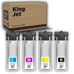 KingJET Epson Uyumlu WF-C5390 Standart Kapasiteli 4 Renk (Takım) Çipli Muadil Kartuş