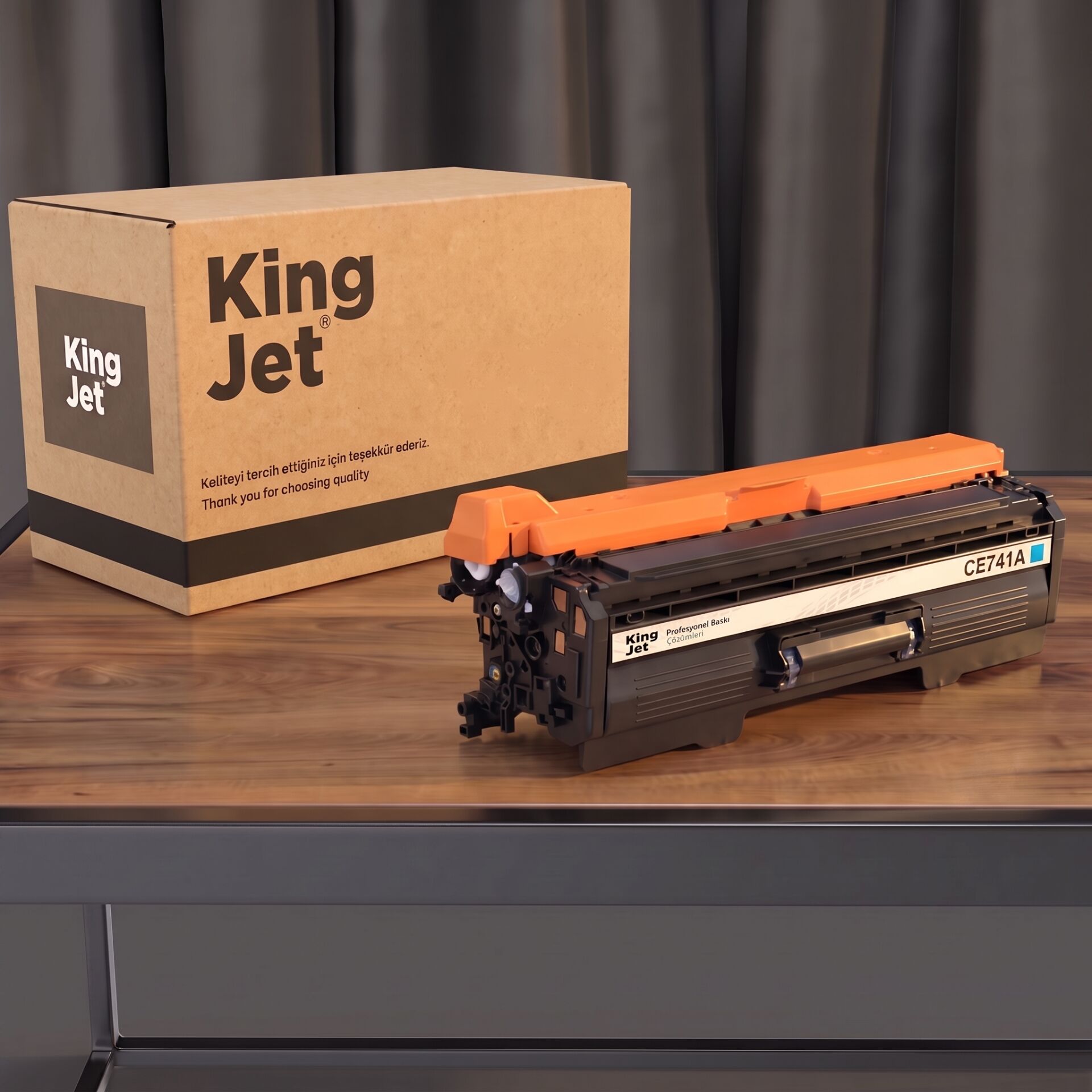 KingJET HP Uyumlu CE741A Mavi Standart Kapasiteli (Tekli) Çipli Muadil Toner | Color Laserjet CP5225n