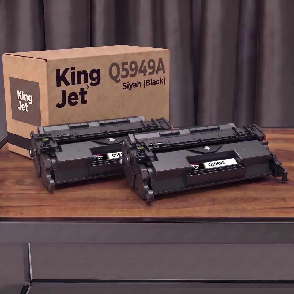 KingJET HP Uyumlu 49A Q5949A Siyah Standart Kapasiteli (2'li Paket) Çipli Muadil Toner