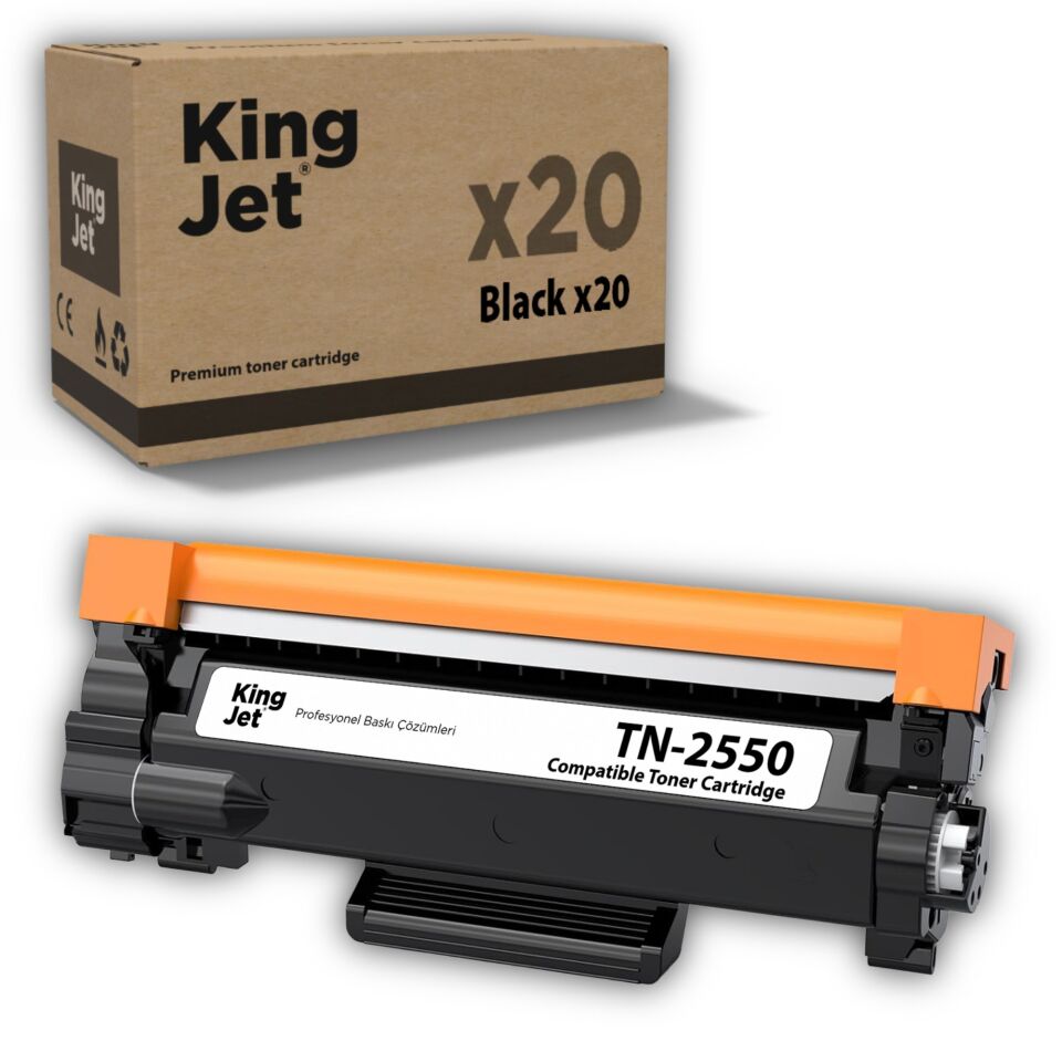KingJET Brother Uyumlu TN-2550 Standart Kapasiteli (20'li Paket) Muadil Toner | HL-L2461DN