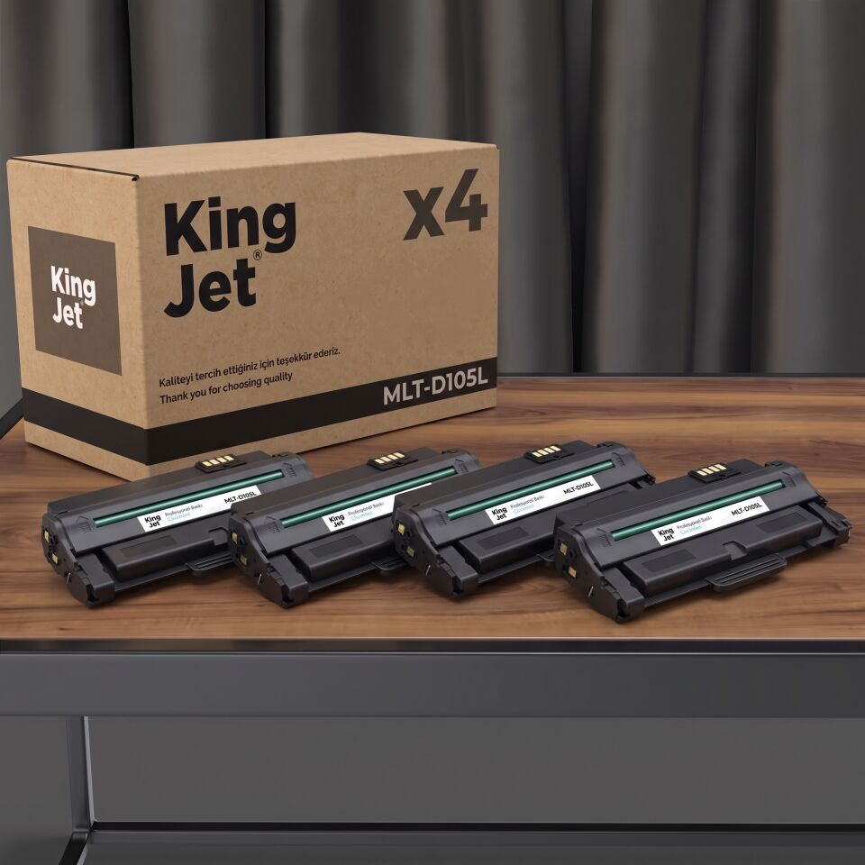 KingJET Samsung Uyumlu MLT-D105L Yüksek Kapasiteli (4'lü Paket) Çipli Muadil Toner | SCX-4625FN
