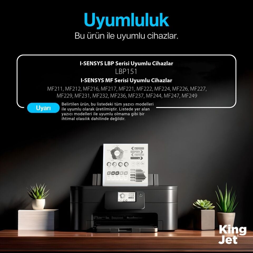 KingJET Canon Uyumlu CRG-737 Standart Kapasiteli Çipli Muadil Toneri | MF215