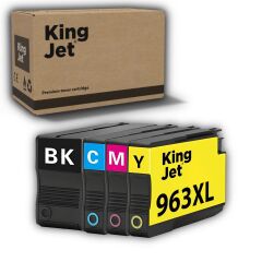 KingJET Officejet 9026 Uyumlu Yüksek Kapasiteli 4 Renk (Takım) Çipli 963XL Muadil Kartuş