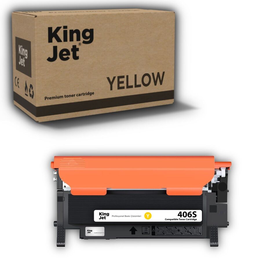 KingJET Samsung Uyumlu CLT-Y406S Standart Kapasiteli Sarı (Yellow) Çipli Muadil Toner | SL-C460w