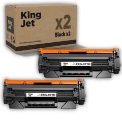 Kingjet Canon Uyumlu (071H) CRG-071H Yüksek Kapasiteli (2'li Paket) Muadil Toner Çipli / LBP122