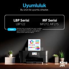 Kingjet Canon Uyumlu (071H) CRG-071H Yüksek Kapasiteli (2'li Paket) Muadil Toner Çipli / LBP122