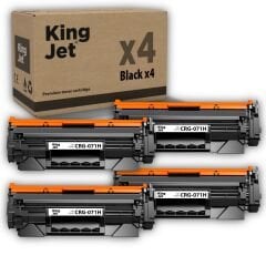 Kingjet Canon Uyumlu (071H) CRG-071H Yüksek Kapasiteli (4'lü Paket) Muadil Toner Çipli / LBP122