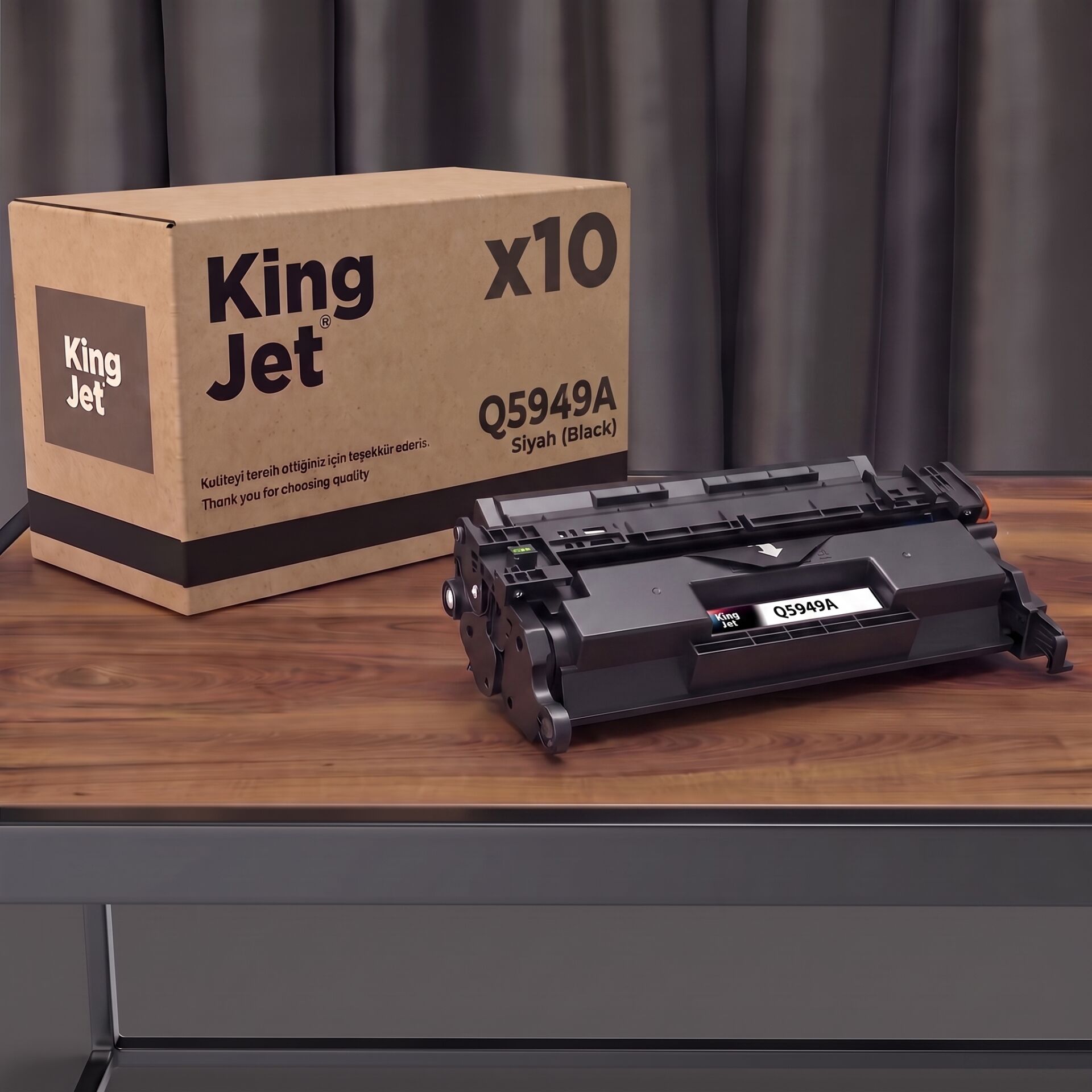 KingJET HP Uyumlu 49A Q5949A Siyah Standart Kapasiteli (10'lu Paket) Çipli Muadil Toner | LaserJet 3390
