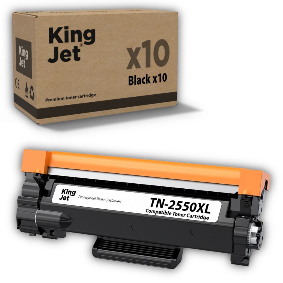 KingJET Brother Uyumlu TN-2550XL Yüksek Kapasiteli (10'lu Paket) Muadil Toner | HL-L2461DN