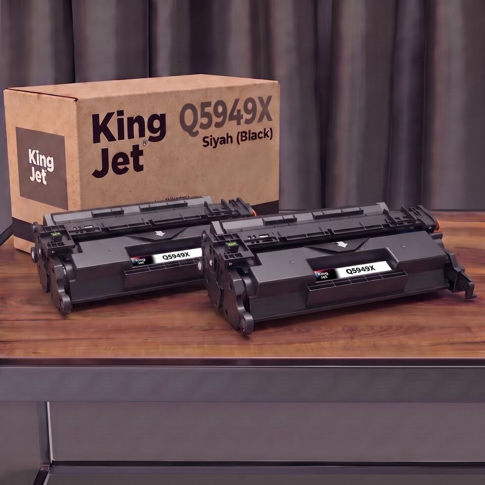 KingJET HP Uyumlu 49X Q5949X Siyah Yüksek Kapasiteli (2'li Paket) Çipli Muadil Toner | LaserJet 3390