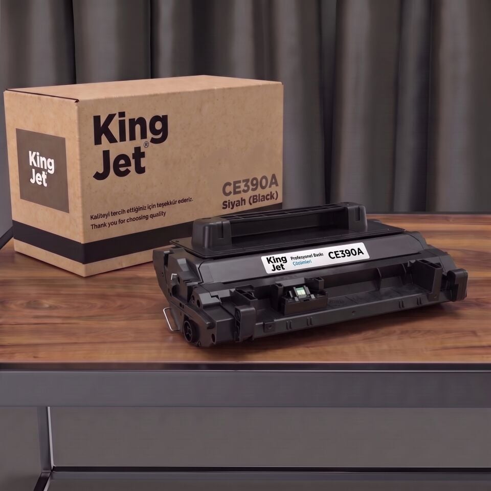 KingJET HP Uyumlu CE390A Standart Kapasiteli (Tekli) Çipli Muadil Toner | M4555F