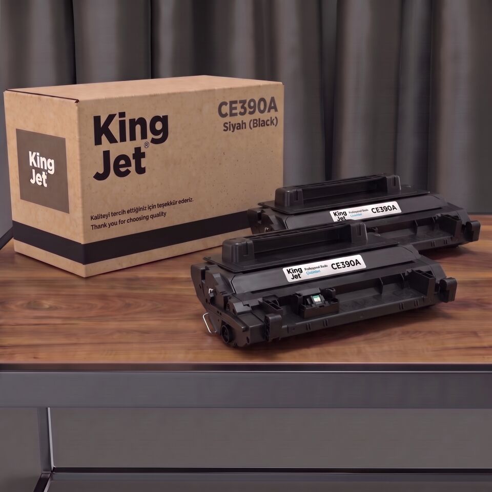 KingJET HP Uyumlu CE390A Standart Kapasiteli (2'li Paket) Çipli Muadil Toner