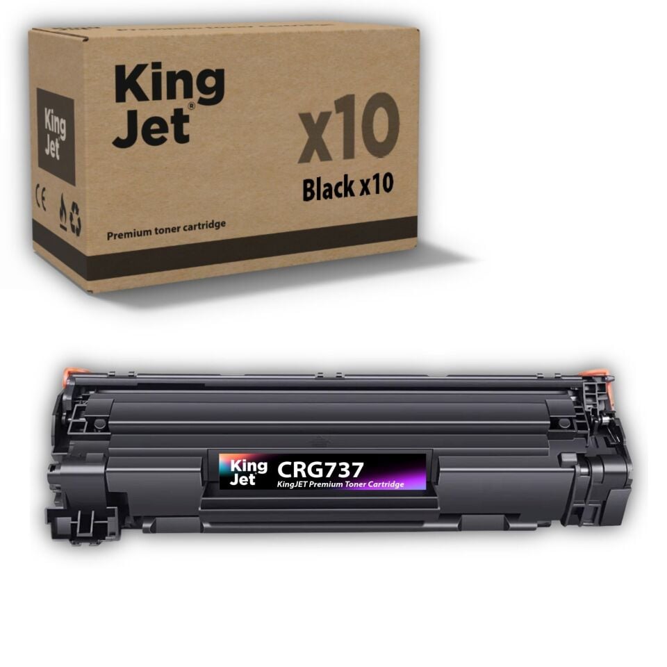 KingJET Canon Uyumlu CRG-737 Standart Kapasiteli (10'lu Paket) Çipli Muadil Toneri | MF237W