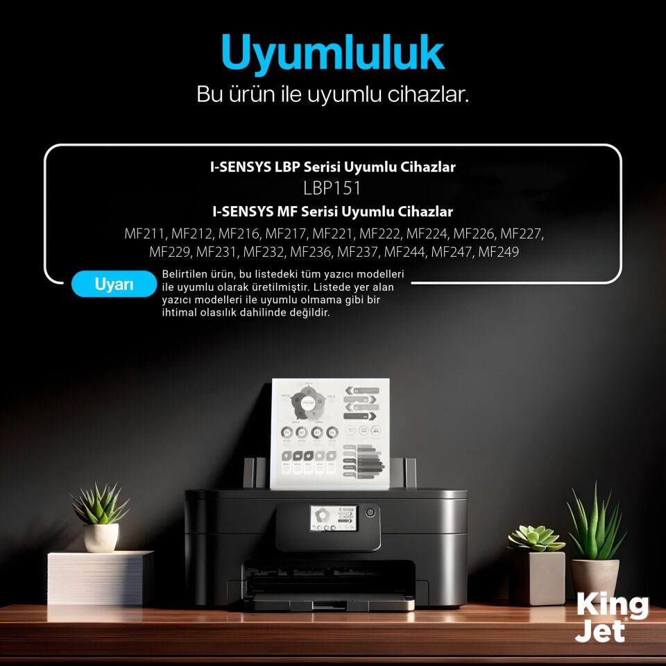 KingJET Canon Uyumlu CRG-737 Standart Kapasiteli (20'li Paket) Çipli Muadil Toneri | MF215