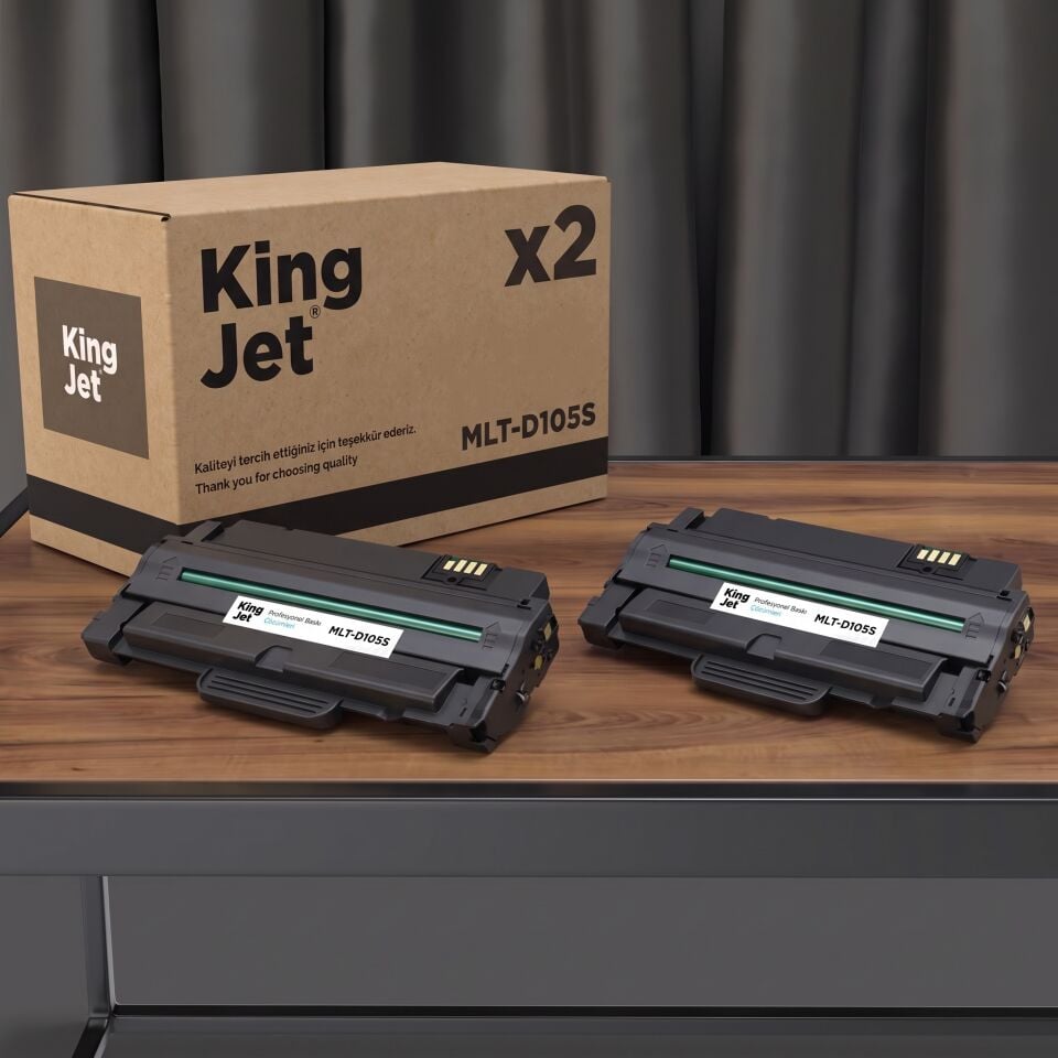 KingJET Samsung Uyumlu MLT-D105S Standart Kapasiteli (2'li Paket) Çipli Muadil Toner | SCX-4623FN