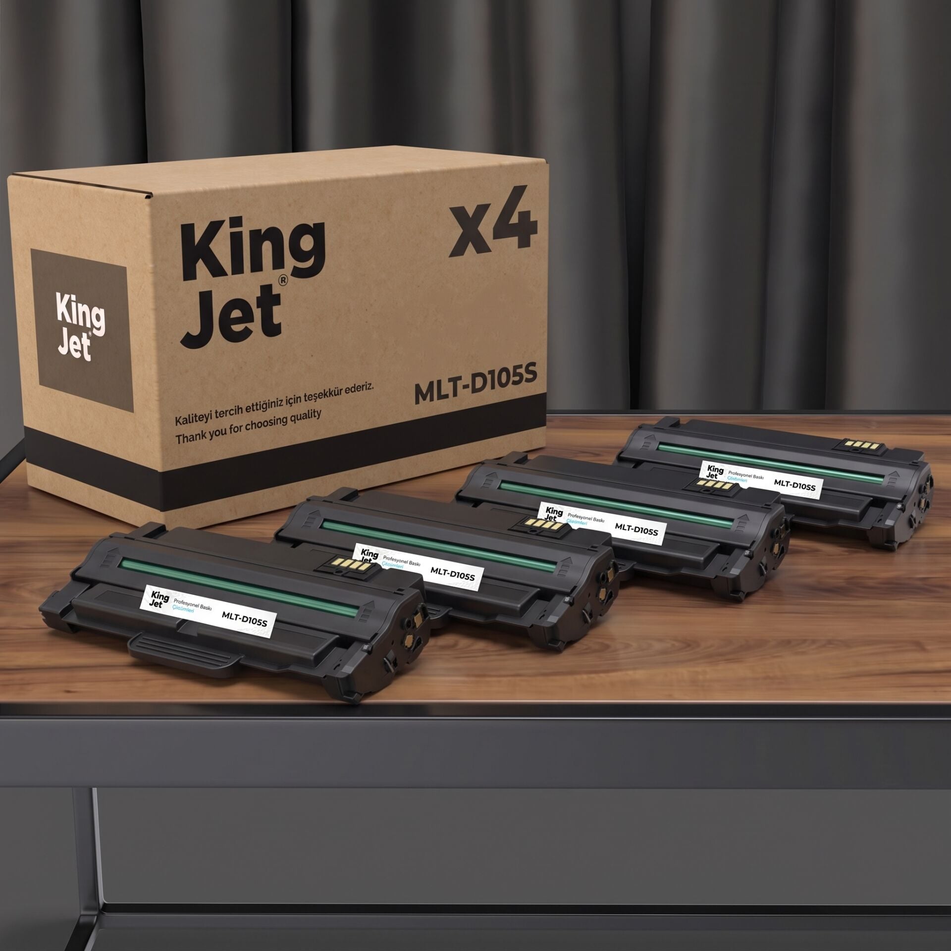 KingJET Samsung Uyumlu MLT-D105S Standart Kapasiteli (4'lü Paket) Çipli Muadil Toner | ML-2545