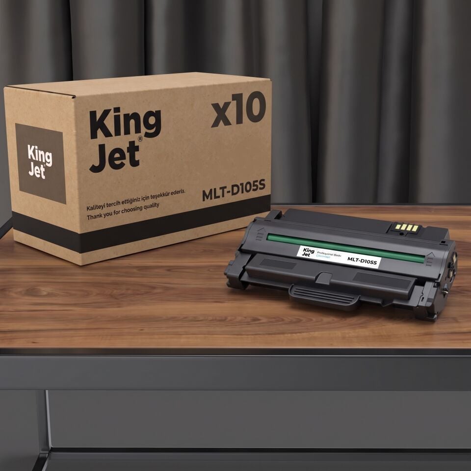 KingJET Samsung Uyumlu MLT-D105S Standart Kapasiteli (10'lu Paket) Çipli Muadil Toner