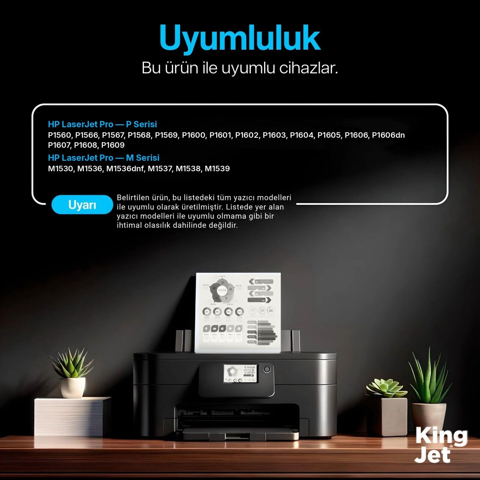 KingJET HP Uyumlu CE278A Standart Kapasiteli (4'lü Paket) Çipli Muadil Toner uyumlu yazıcı modelleri